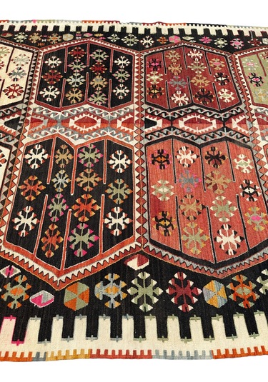 El Dokuma 155x300 Kök Boya %100 Yün Çift Kanat Malatya Kilimi