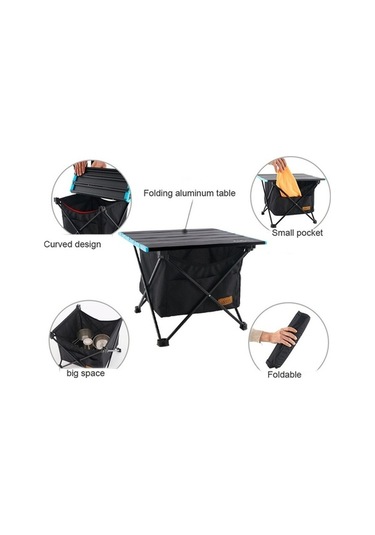 Dancemonkey Klaz Açık Katlanır Piknik Masa Asılı Depolama Çanta, Taşınabilir Görünmez Cep Siyah