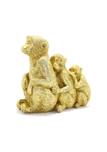 Büro Ev Ofis Dekoru İçin 3parça Polyester Üç Maymun Biblo Seti