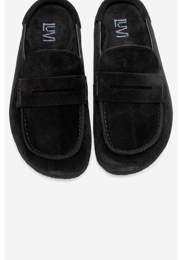 Prıva Siyah Süet Hakiki Deri Kadın Terlik Siyah