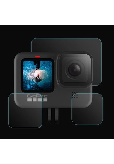 Oem Marka Gopro 9/10/ 11/ İçin 3'lü Lcd Lens Ekran Koruyucu Siyah