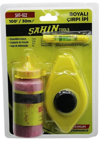 30mt - 100 Gr - Kırmızı Toz Boyalı Çırpı İpi - Su Terazisi Çok Renkli