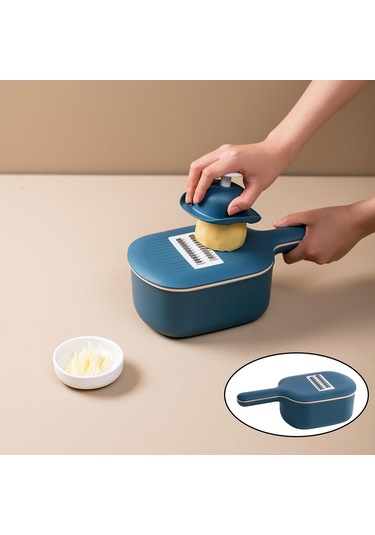 Suntek Tahliye Sepetli Çok Fonksiyonlu Sebze Kesici Mavi Mavi Diğer