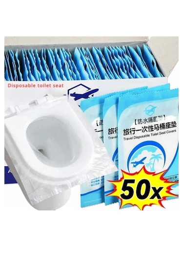 50 Adet Tek Kullanımlık Klozet Örtüsü Klozet Poşeti Klozet Kapak