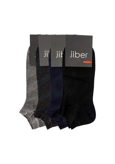 Jiber Erkek Modal Patik Likralı Çorap 6104/6106 - 6 Adet Karışık Renk