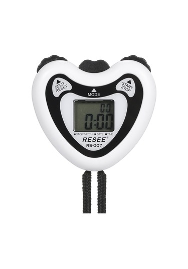 Lemestar Beyaz Elektronik Kronometre Rs-007 - 0.01 Saniye Hassasiyet, 2 Set Hafıza Ve İçinde İpler