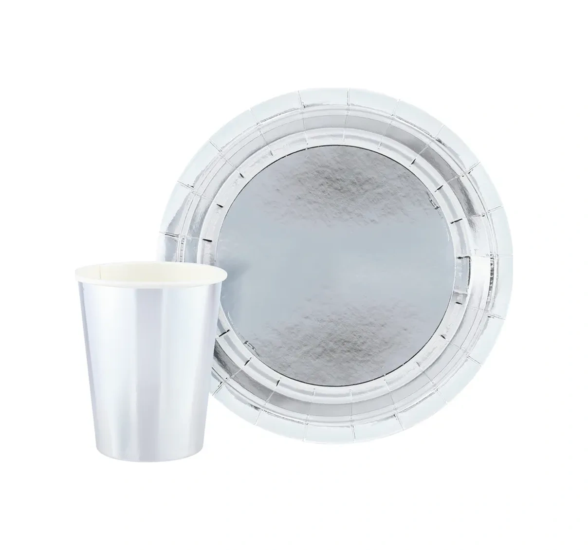 Törenler İçin Tek Kullanımlık Gümüş Metalik Sofra Takımı 318022509 100 adet