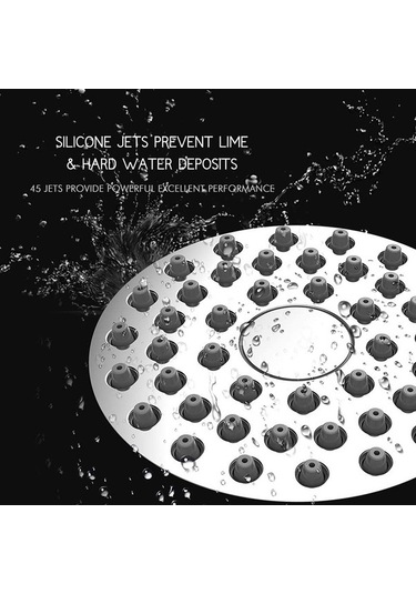 Bloomnest Lebıhmurah Bf1582 Gümüş Yüksek Basınçlı 3 İnç Tıkanmaz Krom Duş Başlığı Gümüş