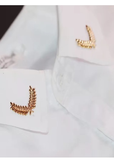 Olfil Dikenli Angutlar Minimalist Tarz Broş-mini Yapraklar 2 Adet Dal İnce Tasarım Minimalist 272619443 Altın Rengi