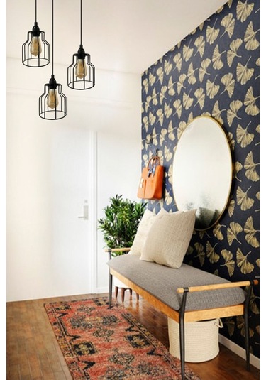 Cage Siyah Metal Avize Mutfak Salon Cafe Ofis Pastane Tekli Sarkıt Lamba Aydınlatma Modeller Siyah