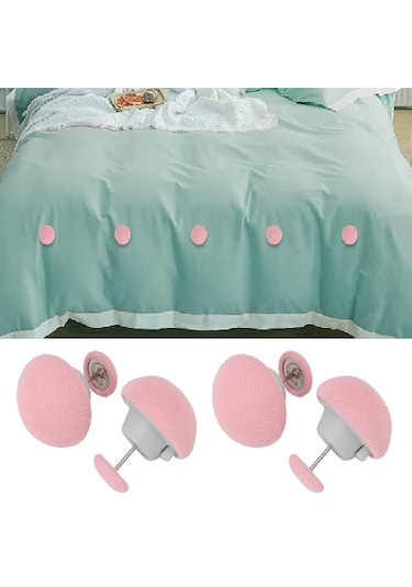 4 Adet Mavi-4/8/12 Adet Mantar Yorgan Sabitleme Klipsi Nevresim Klipleri Yumuşak Kumaş Malzeme Yorganın Kaymasını Önler Yorgan Yatak Aksesuarları