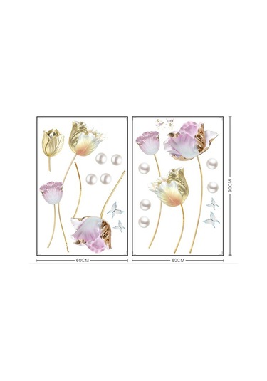 Lale 3d Üç Boyutlu Duvar Çıkartması Yatak Odası Dekorasyonu Sıcak Duvar Kendinden Yapışkanlı Duvar Kağıdı Çıkartması Diğer