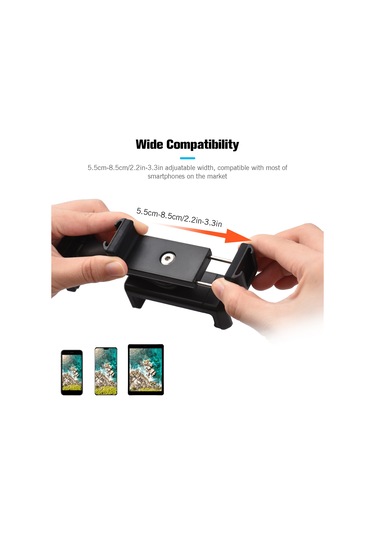 Xindoker Andoer Çift Telefonlu Profesyonel Video Çekim Aparatı - 360 Dönebilir, 4 Aksesuar Yuvası, Tripod Uyumlu