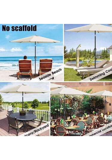 Monyee 2 Metre Yeşil Bahçe Şemsiyesi Değişim Kanopyası - Uv Koruyucu, Su Geçirmez, 6 Kollü, Yüksek Dayanıklı Poliester