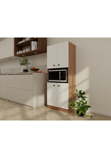 Perge Mikrodalga Dolabı Marbella Kiraz-beyaz