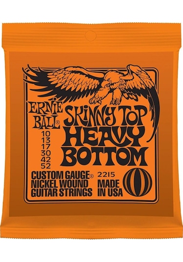 Ernie Ball P02215 Skinny Top Heavy Bottom Nickel 10-52 Elektro Gitar Teli