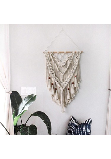 Homyl Boncuklu Bohem Goblen Duvar Dekoru Dokuma Yılbaşı