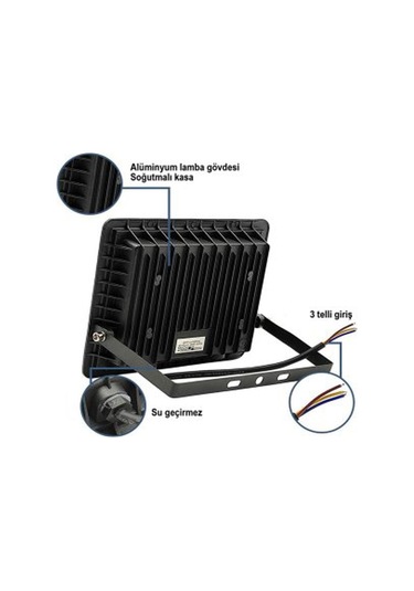 Şanled 100 Watt 9000 Lumen Amber Rengi Işık Smd Led Projektör 2'li