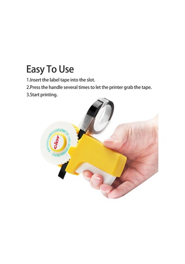 Xindoker C1880 El İşlemli Etiketleyici - 2 Adet 9mm 3m Siyah+sarı Bantlı, Ev/ofis/ Dekorasyon İçin Manuel Basınçlı Bant Yazıcı