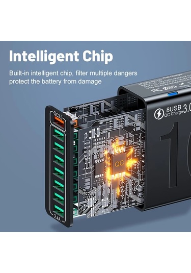 Xuweiwei Beyaz Kaxoe Cok Portlu Hizli Sarj Usb Duvar Telefon Sarj Adaptoru Qc 3 0 İphone Uyumlu Samsung BEYAZ