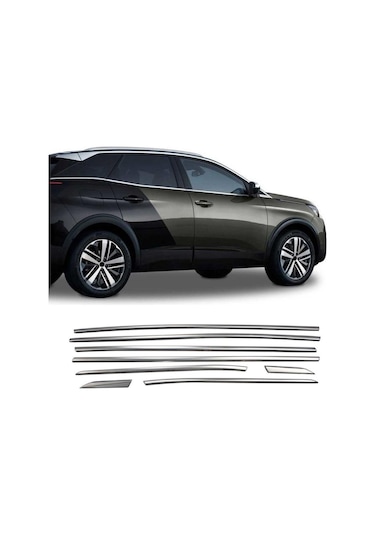 Peugeot 3008 Krom Cam Alt Çıtası 2016-2024 8 Parça
