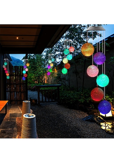 Greentech Güneş Enerjili Renk Geçişli Kristal Top Aydınlatma / GT-SL10