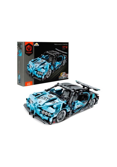 Çek Bırak Mavi Süper Araba 422 Parça Montajlı Yarış Arabası, Koleksiyon Ve Oyun Seti