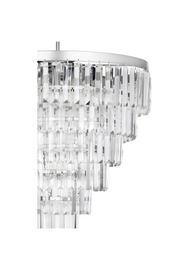 Linsa 55 Cm'lik Kristal Cam Taşlı Lüks Avize - Gümüş Yaldız Gümüş Yaldız