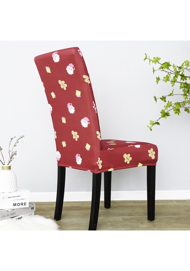 Skycity Yıkanabilir Poliester Tam Kaplama Yemek Odası Sandalye Kılıfı - Model 3 Noel Dekorasyonu Diğer