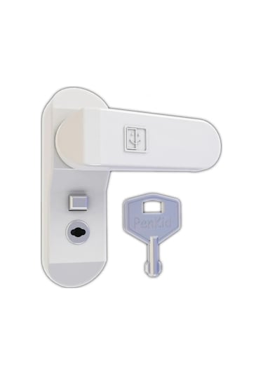 Penkid Pvc Çocuk Emniyet Kilidi Düğmeli Anahtarlı Beyaz