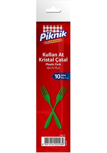 Piknik Kullan-at Kristal Çatal 10'lu Renk'li 1442