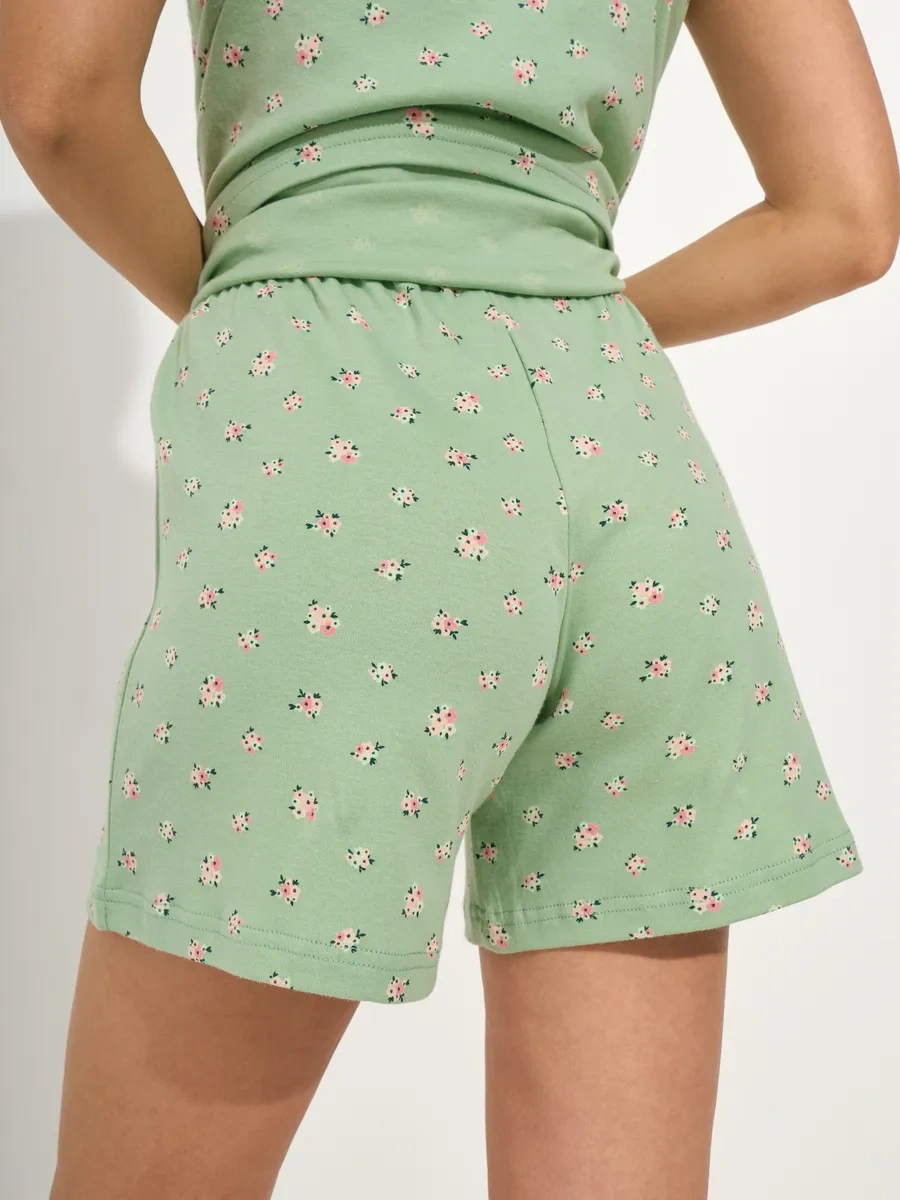 Dnz Yazlık Pamuklu Büyük Beden Atletli Şortlu Pijama 427588855 Yeşil