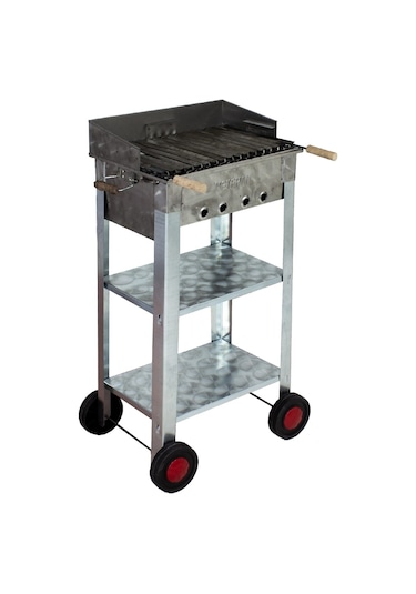 Metehan MTH-67 Pervazlı - Lama Izgaralı - Dört Tekerlekli Battal Boy Mangal