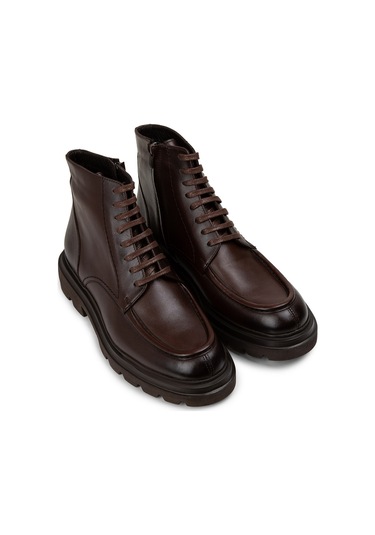 Deery Hakiki Deri Kahverengi Yüksek Taban Erkek Bot - 01979mkhve01 Kahverengi