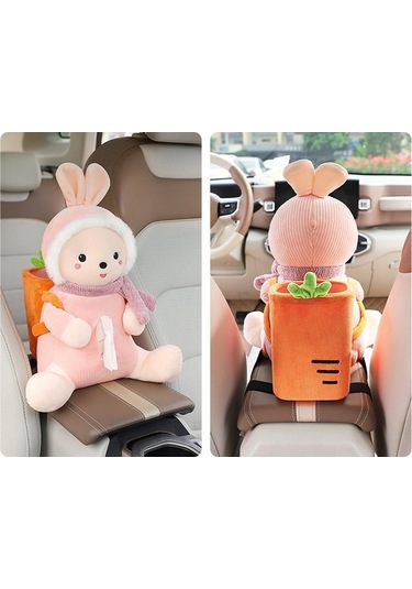 Createtech Tutucu Tavşan Suntek Magideal Kutusu, Doku Çöp Can Araba Karikatürlü Nv Çok Renkli