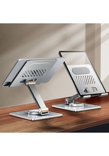 Cbtx Xundd Xdho-027 Döndürülebilir Katlanabilir Masaüstü Tutucu Tablet Standı - Gümüş
