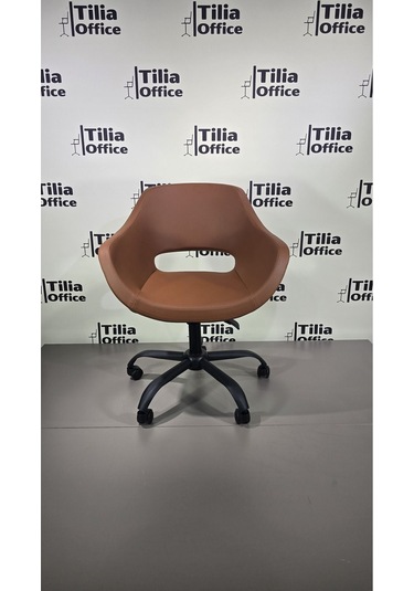 Monaco Çalışma Kesim Koltuğu Yonca Tekerlekli Siyah Ayak Kahverengi