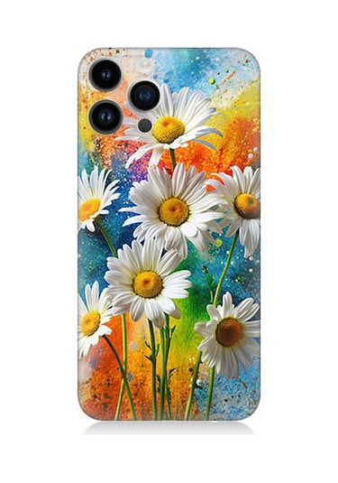 Apple Uyumlu iPhone 14 Pro  Papatya Bahçesi Desenli Silikon Kılıf