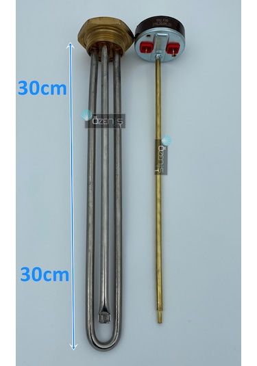 1-1/4'' Krom Kafalı Güneş Enerjisi Rezistansı  (Yerli Üretim) - Termostatlı - Kapaklı