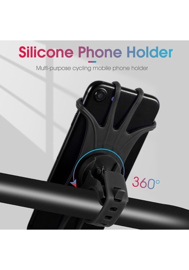 Çok Fonksiyonlu Silikon Bisiklet Cep Telefonu Tutucu Motosiklet Sürme Navigasyon Sabit Braket Mavi Mavi
