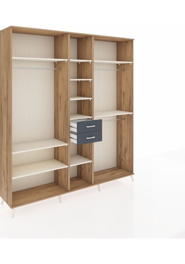 Hyperion Dolap 10 Raflı 2 Çekmeceli 3 Askılı 220x44x243 Çam-aytaşı/antrasit Aytası/antrasıt Hyperion Dolap 10 Raflı 2 Çekmeceli 3 Askılı 220x44x243 Çam-aytaşı/antrasit Aytası/antrasıt