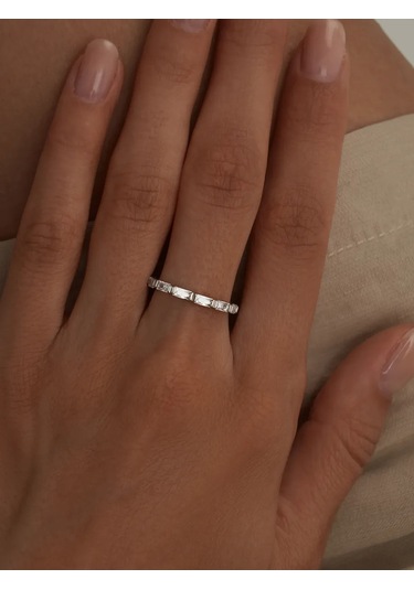 Marıola İnce Yüzük Yol Yapısı 925 Gümüş Ve Zirkonlardan 264680373 Gümüş