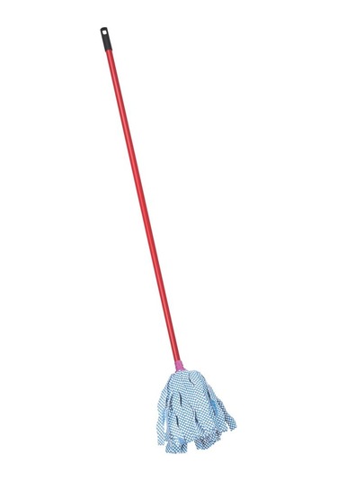 Standart Mop Temizlik Kovalarıyla Uyumlu Sap Ve Paspas Seti, 120cm Vidalı Metal Sap + Papatya Paspas