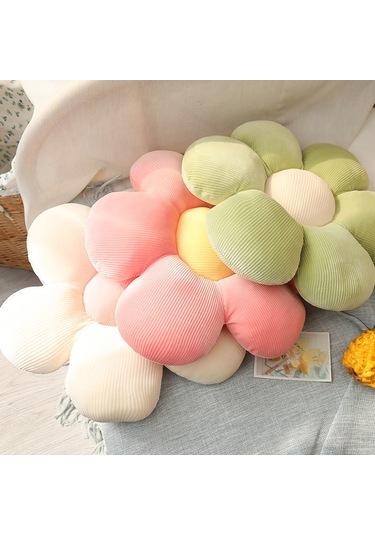 Aubyhe Nordik Tarz Pembe Papatya Güneş Çiçeği Desenli Tatami Yastık - Araba Ofis Sandalye Yorgunluk Alıcı Desteği 40cm 0.35kg Pembe