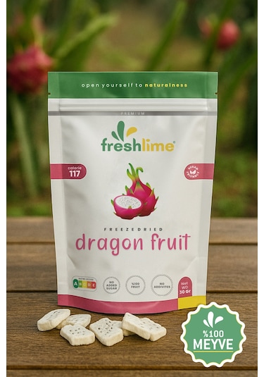 Freshlime Ejder Meyvesi Kuru Meyve Cipsi Dondurularak Kurutulmuş Freeze 30 G