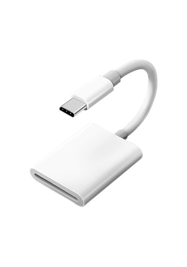 Jeehugo Type-c'den Sd/tf Kart Okuyucu, 64gb'a Kadar Destekli, Hızlı Fotoğraf Paylaşımı, Plug & Play, Beyaz, Taşınabilir Abs Tasarım