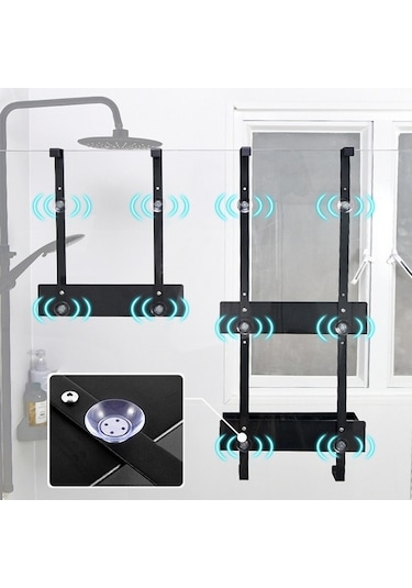 Dancemonkey Cbtx Karbon Çelik Banyo Kapısı Asılı Sepet Organizatör Raf - B Model Tek Katmanlı Çok Renkli