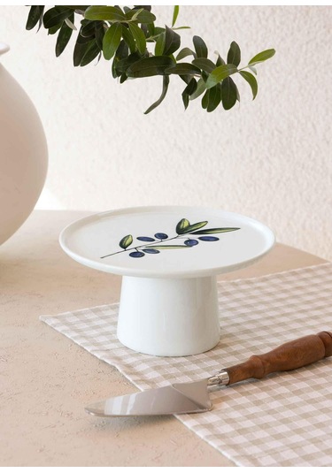 The Mia Olivos Ayaklı Servis Tabağı 10x19 Cm Çok Renkli