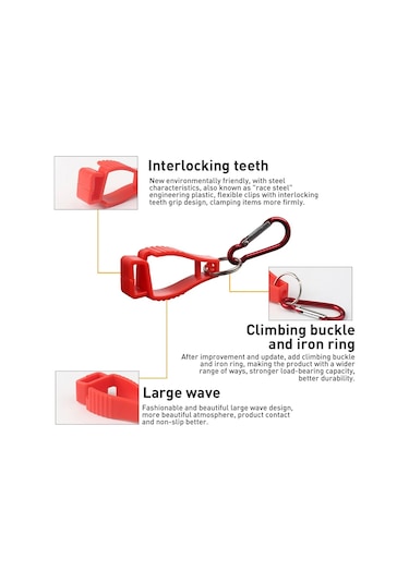 Stil C-iş Eldivenleri Guard Anti-kayıp Çalışma Eldivenleri Klipleraçık Hava Dağcılık Eldiveni Için Güvenlik Eldiven Tutucu Kapmak Klip Plastik