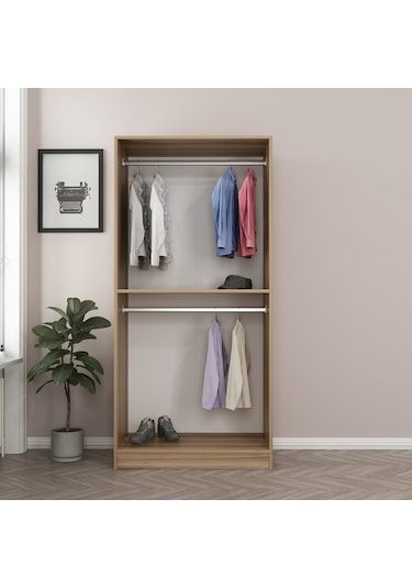 Minar Kale 2 Kapaklı Dolap Dore Antrasit 210cm